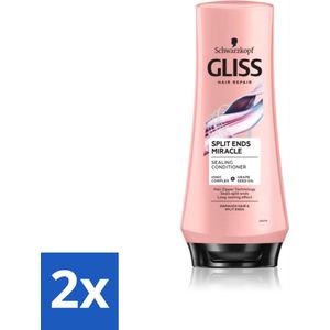 2 x Gliss - Hair Repair - Conditioner Split Hair Miracle tegen Gespleten Haarpunten - 200 ml - Haar Conditioner - Gespleten Haarpunten - Haar Herstel - Haarverzorging - Druivenpitolie