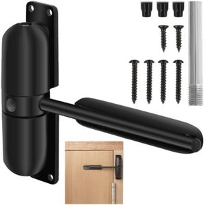 Deurdranger - Zwart - Met Arm - Geruisloos en Sterk voor Deuren tot 60 kg