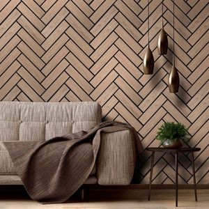 Akudeco® Akoestische wandpanelen – Akupanel - Walnoot – Visgraat – 125 x 56 cm
