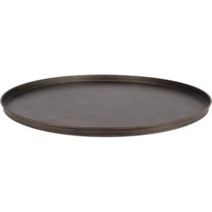 DK Design Onderbord/kaarsenbord - serveerschaal - metaal - mat brons - 36 x 2 cm - rond