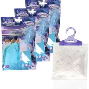 Ultra Fresh Vochtopnemer met geur - 3x - lavendel - vochtonttrekker - tegen schimmel en geur - 210 gram