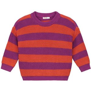 Yuki Stripes Knitted Sweater Truien & Vesten Kids - Sweater - Hoodie - Vest- Paars - Maat 80/92