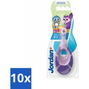 10 x Jordan Tandenborstel Step 1 Baby (0-2 jaar) - Kindertandverzorging - Baby Mondverzorging