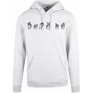 7311 - Hoodie - Gebarentaal; Fack it-White-M