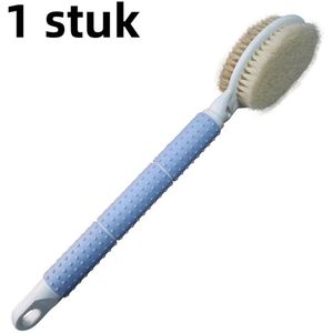 1 stuk - Borstel - Uitschuifbare, intrekbare, reinigende, dubbelzijdige exfoliërende scrub- en massagebadborstel - Blauw