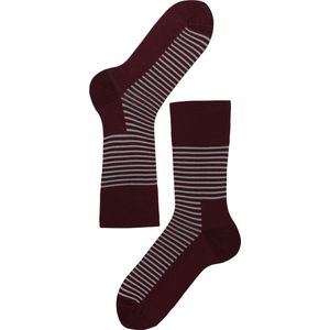 Lenz Longlife Think About Sokken Rood Grijs Gestreept Man 2Pack 42-44