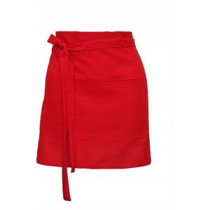 Professioneel rood kappersschort met dubbele zakken