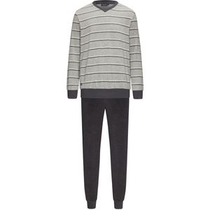 Pastunette Badstof Heren pyjama - Grey Stripes - S - Grijs