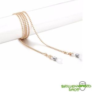 Brilketting – brillenketting – ketting voor bril – Gouden Mini Bolletjes