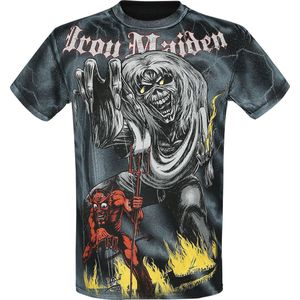 Iron Maiden Sketched Number Of The Beast Allover Heren T-shirt - all/over - S