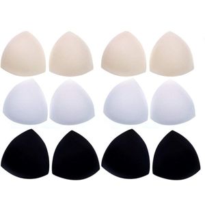 6 Pairs Bra Insert Pads Sponge Pads for Bikini Push Up Bra Inserts for Sports Bra Swimsuit and Bikini in 3 Colours Black White Beige