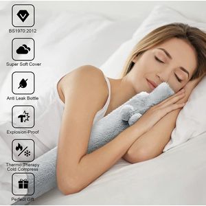 Extra lange kruik -met zachte overtrek - voor nek/schouder - verlicht pijn