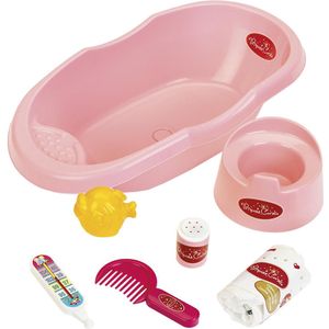 Klein Toys Princess Coralie poppenverzorging - poppenbadje 41cm - incl accessoires - met potje - roze