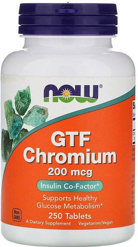 NOW - GTF Chromium - Chroom - 200 mcg - 250 tabletten