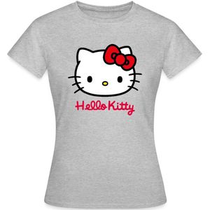 Hello Kitty Klassiek Portret Met Hello Kitty Tekst T-Shirt Dames