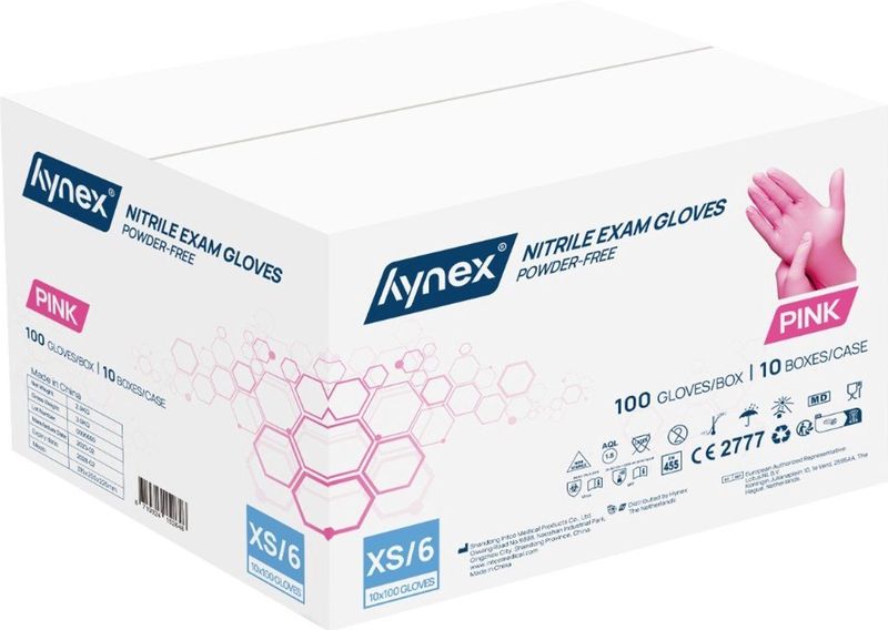 Hynex - Nitril Wegwerphandschoenen - Roze - Omdoos 1000 Stuks - Poedervrij & Latexvrij