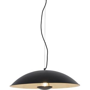 QAZQA Emilienne - Moderne Hanglamp Eettafel - 1 Lichts - Ø 60 cm - Zwart Goud