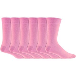 Roze sokken | Zonder knellende boord | Merk: Socks4Fun | Maat: 35 t/m 50 | 6 paar