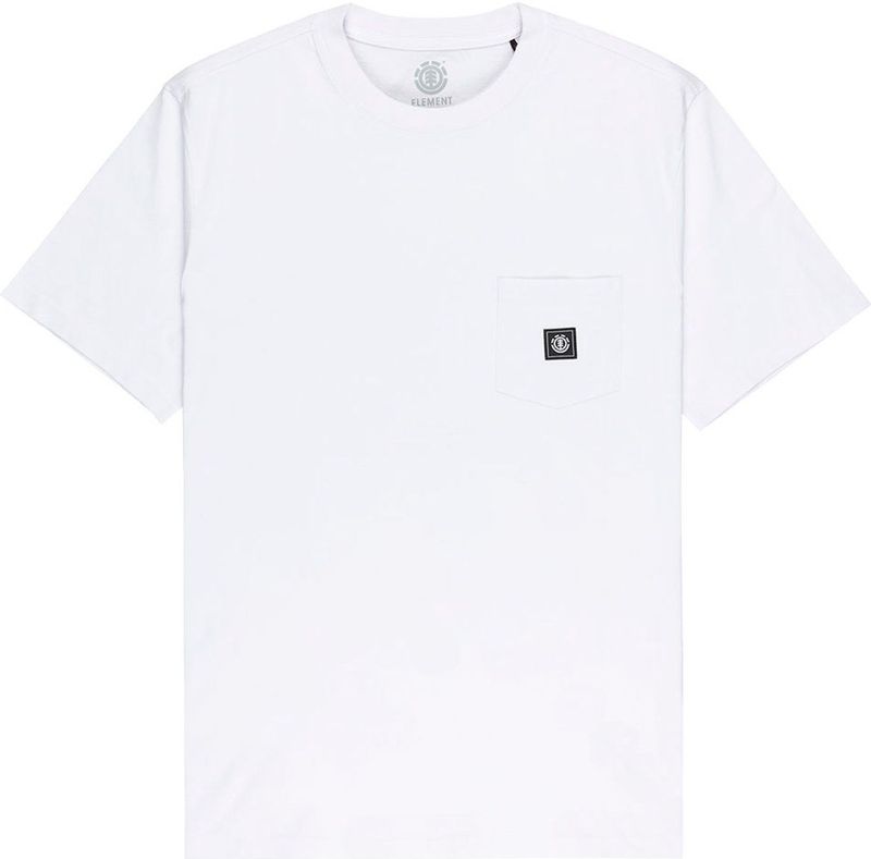 Element - T-shirt Icon Label Pocket - Optic White - Korte Mouwen - 100% Katoen