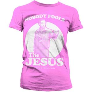 The Big Lebowski Dames Tshirt -S- Nobody Fools The Jesus Roze