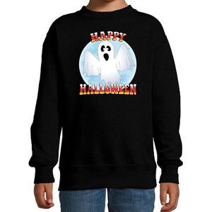 Happy Halloween spook verkleed sweater zwart voor kinderen - horror spook trui / kleding / kostuum 3-4 jaar (98/104)