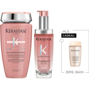 Kérastase Chroma Absolu Duo + Cadeau - Shampoo 250ml & Haarolie 75ml + Shampoo 30ml Cadeau - Voor Gekleurd Haar