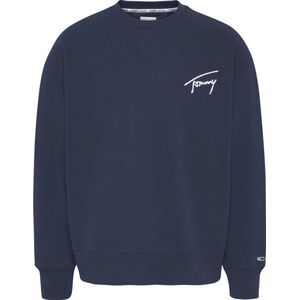 Tommy Jeans - Heren Sweaters Signature Crew Sweater - Blauw - Maat S