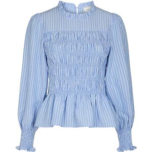 Neo Noir - Possa Twist Stripe Blouse - Lichtblauw