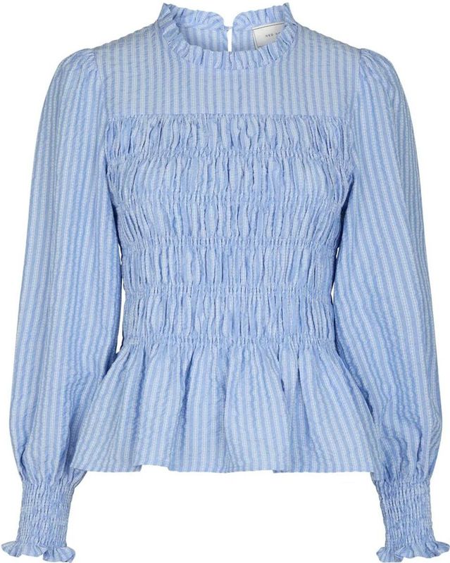 Neo Noir - Possa Twist Stripe Blouse - Lichtblauw