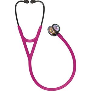 Littmann Cardiology IV Stethoscoop borststuk met hoogglanzende regenboogkleurige afwerking, frambooskleurige slang, rookkleurige steel en rookkleurige headset, 69 cm, 6241