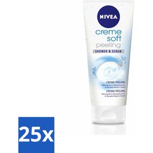 25 x NIVEA - Douche & Scrub - Crème Zachte Peeling - Waardevolle Vitaminen - 200 ml - Douche Scrub - Zachte Peeling - Huid Verzorging - Exfoliatie - Huid Reiniging