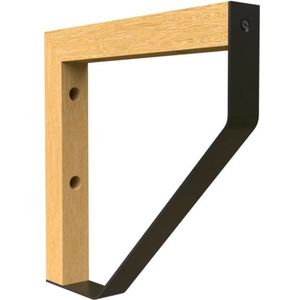 Plankdrager Spec. Driehoek - 2 stuks - 202 x 202mm - Hout / Metaal - Zwart - Plankdragers
