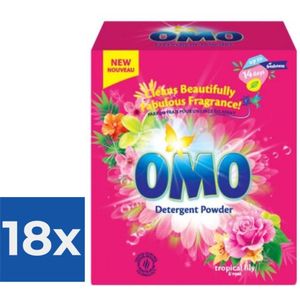 Omo Waspoeder Tropical Lily 100 Wasbeurten - Voordeelverpakking 18 stuks