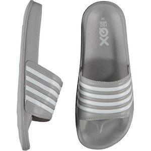 XQ - Slippers Dames - Stripes - Grijs - Badslippers dames - Gevormd voetbed