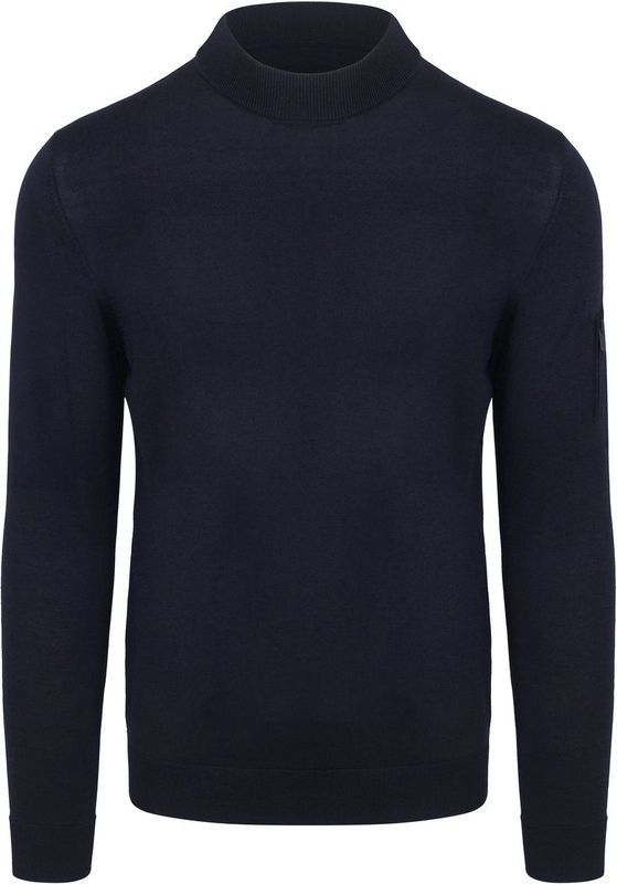 Suitable - Cooldry Knit Turtleneck - Coltrui - Donkerblauw - Slim-Fit