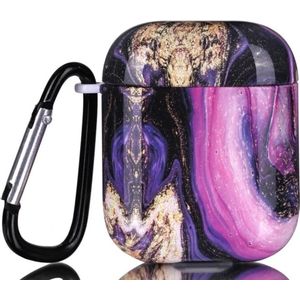 Shieldcase Galaxy Marmer Case - beschermhoes geschikt voor Airpods 2 Case - paars - Hoesje voor AirPods - Hard case - Marmer look beschermhoesje geschikt voor Apple Airpods 2