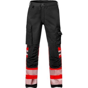 Fristads Hi Vis Broek Stretch Klasse 1 2705 Plu - Hi-Vis rood/zwart - D84