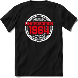 1964 Limited Edition | Feest Kado T-Shirt Heren - Dames | Wit - Rood | Perfect Verjaardag Cadeau Shirt | Grappige Spreuken - Zinnen - Teksten | Maat M