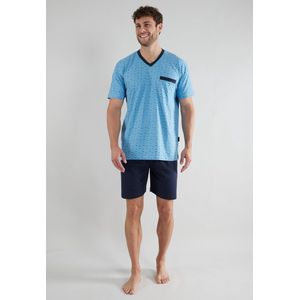 Götzburg shortama heren - blauw met print - 452292/615 - maat 56