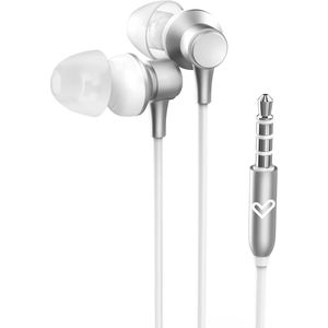 Metallized In-Ear Hoofdtelefoon met Microfoon en 3,5 mm Jack - Wit