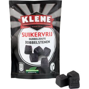 Klene Dubbelzoute Dobbelstenen - suikervrij - 110g