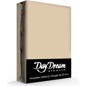 Day Dream hoeslaken - strijkvrij - katoen - 160 x 200 - Zand