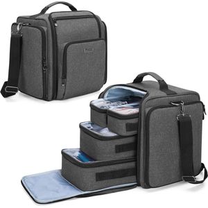 Make-uptas voor cosmetica-accessoires - Zwart, Ruime Organiser met Transparante Zakjes