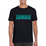 Halloween Halloween zombie tekst t-shirt zwart heren - Halloween kostuum XL