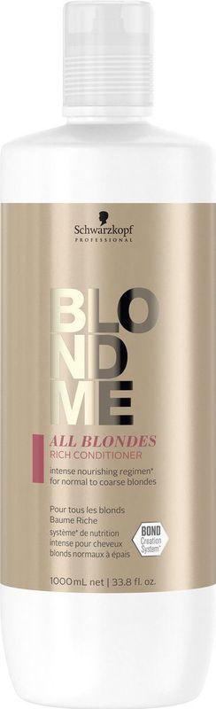 Schwarzkopf BlondMe All Blondes Rich Conditioner 1000ml - vrouwen - Voor - Conditioner voor ieder haartype