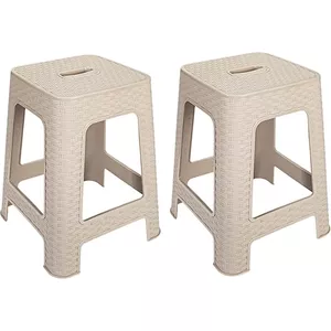 DRXRD Kleurrijke Krukken Set van 8, 46cm Hoge Plastic Ronde