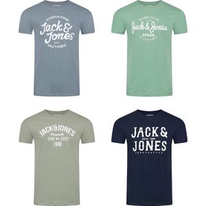 Jack & Jones Heren T-Shirt JJLINO 4 Pack regular fit Veelkleurig XXXL