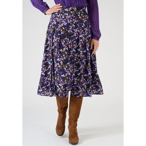 Damart - Soepele rok in gebloemde voile - Dames - Zwart - 50