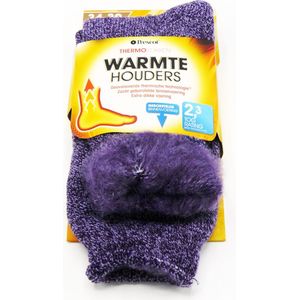 Thermosokken – Warme Sokken – Voorkom Koude Voeten – Oneffen Paars – Maat 34/39 – 1 Paar