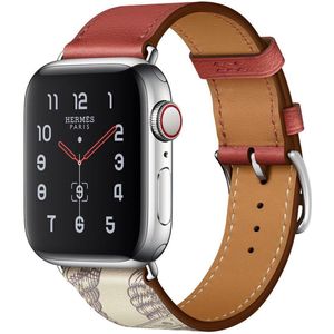 Apple watch leren bandje van By Qubix - Rood - Geschikt voor alle 38 en 40mm Apple watches  - Van hoge kwaliteit!